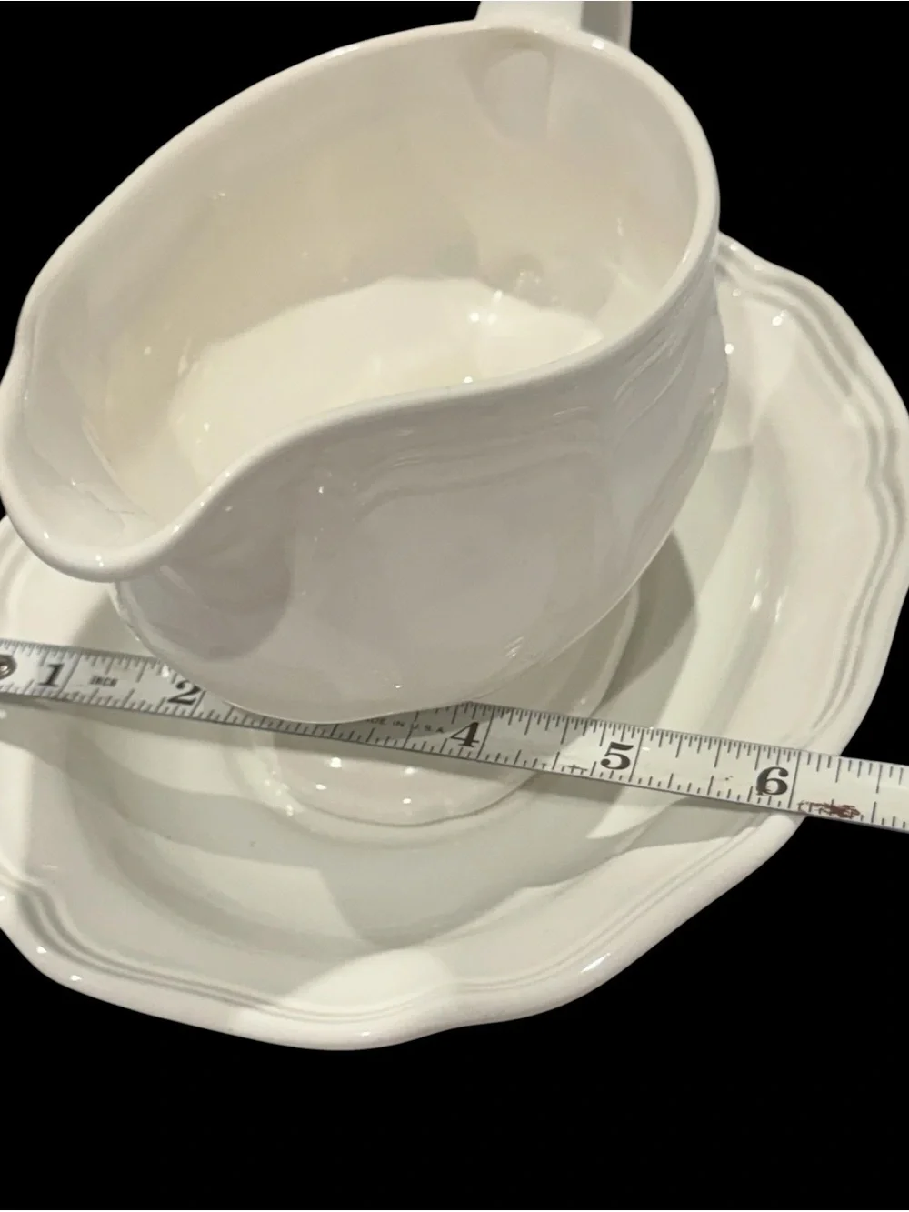 Mikasa White Porcelain Gravy Boat with Underplate